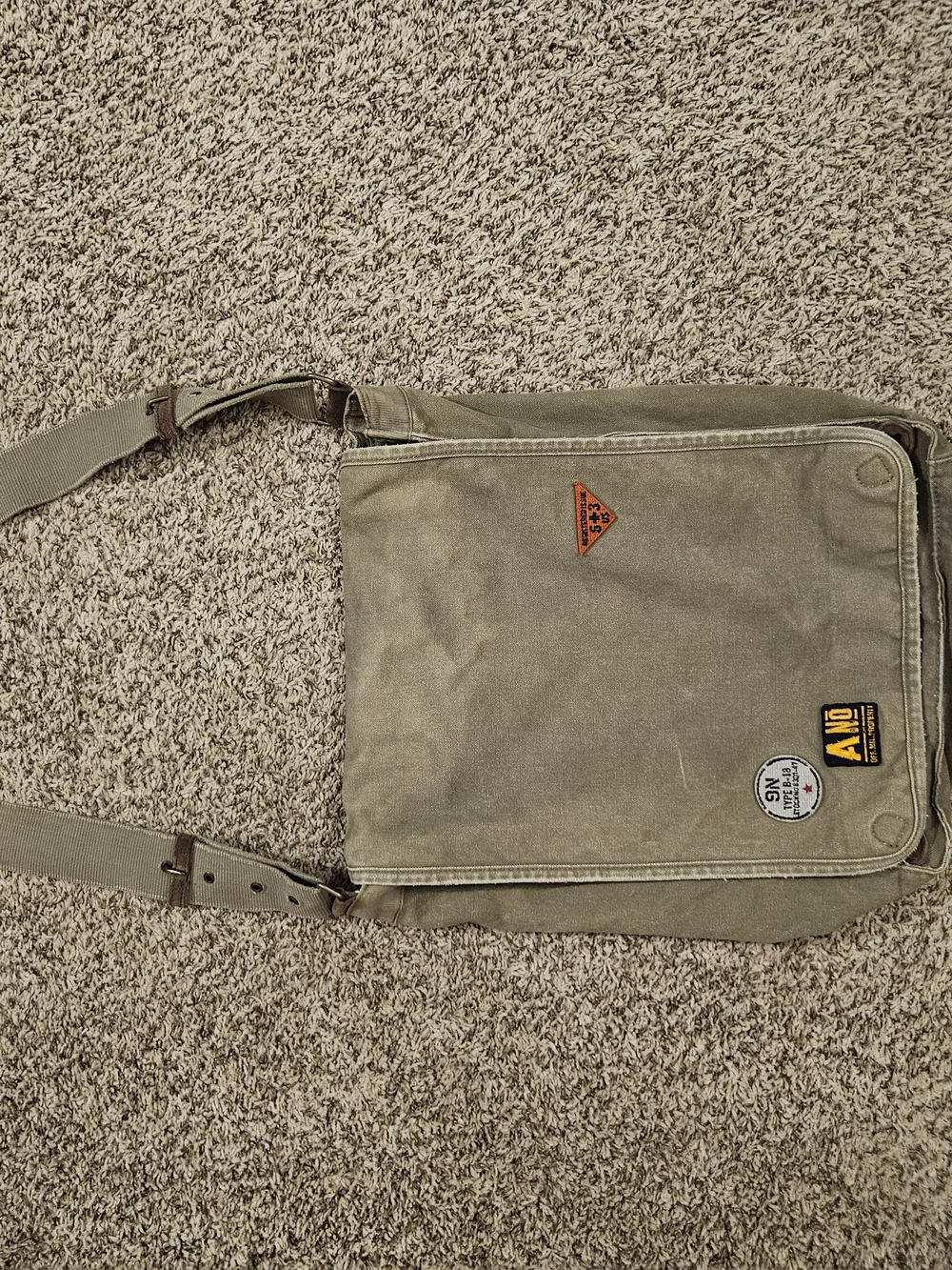 Vinatge Old Navy Olive Green Utility Canvas Satchel